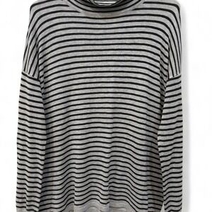 Women's Workshop Republic Clothing‎ Gray Black Cowl Neck Striped Sweater Medium